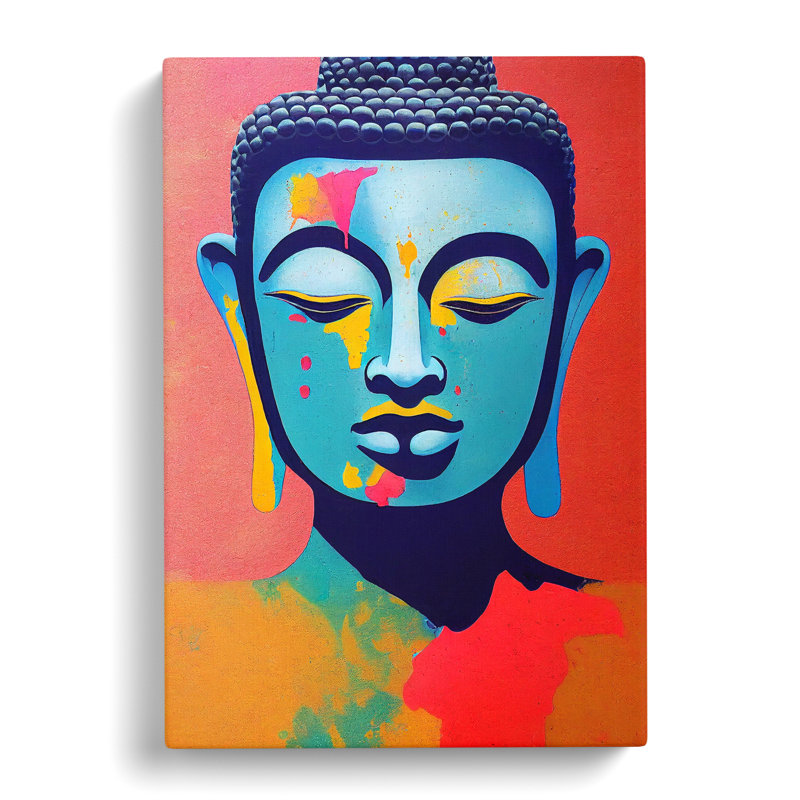 Paint Drip Buddha No.3 - Wrapped Canvas, 60cm H x 40cm W x 3cm D
