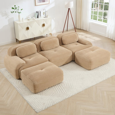 Canapé moderne pour la maison, canapé modulaire en forme de U avec conception antidérapante, accoudoirs courbés extra-larges, éponge à haute résilience pour le salon