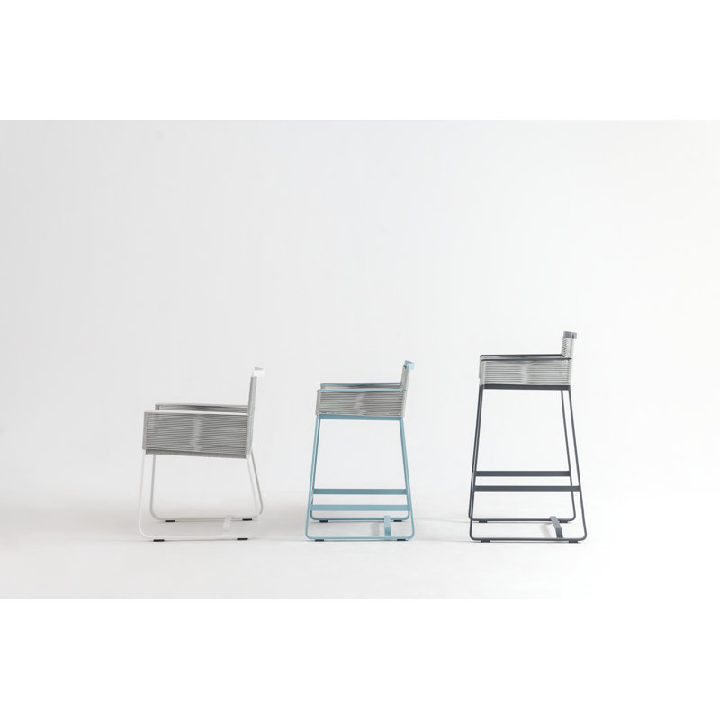 Skin Outdoor Bar Stool, Alloy Stratus, Anthracite Gray, Bar Stool (30" Seat Height)