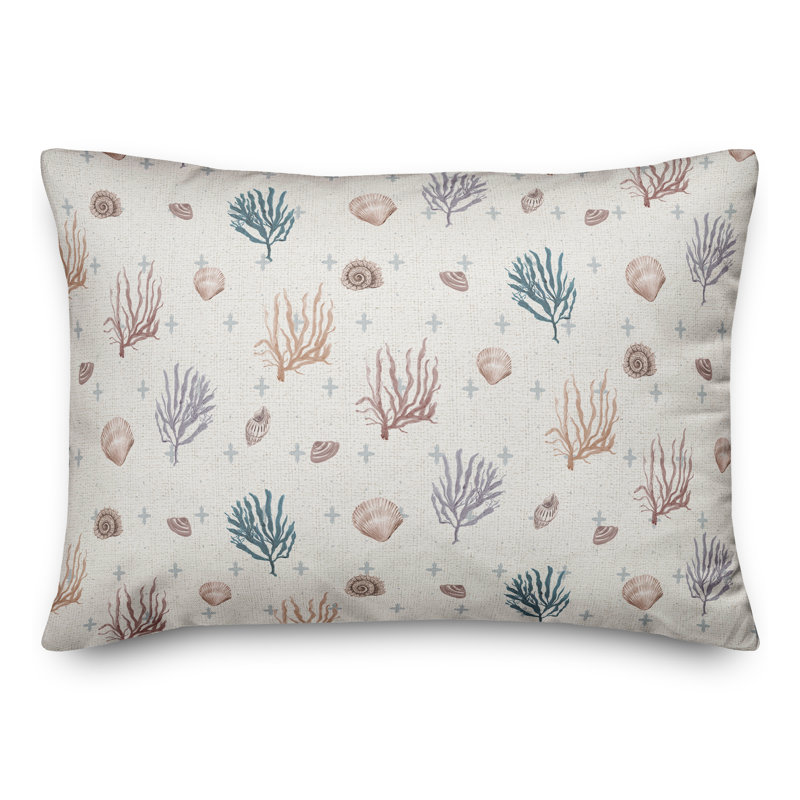 Housse de coussin rectangulaire en polyester / mélange de polyester, Bleu / blanc