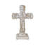 Naturel et vieilli croix en bois blanc avec rosette centre et base 13 x 8 x 5