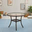 Table extérieure en résine avec plateau en verre trempé