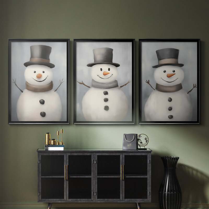 Art des Fêtes de Noël - Série 2-CD XXVII - Toile tendue avec châssis sur mesure - 3 pièces, Noir, noir, noir, noir