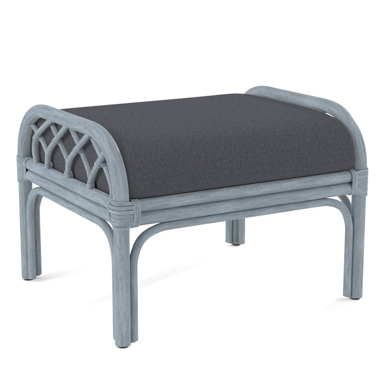 Edgewater Ottoman, Gray Sugar Performance; 0863-84, Sea Glass