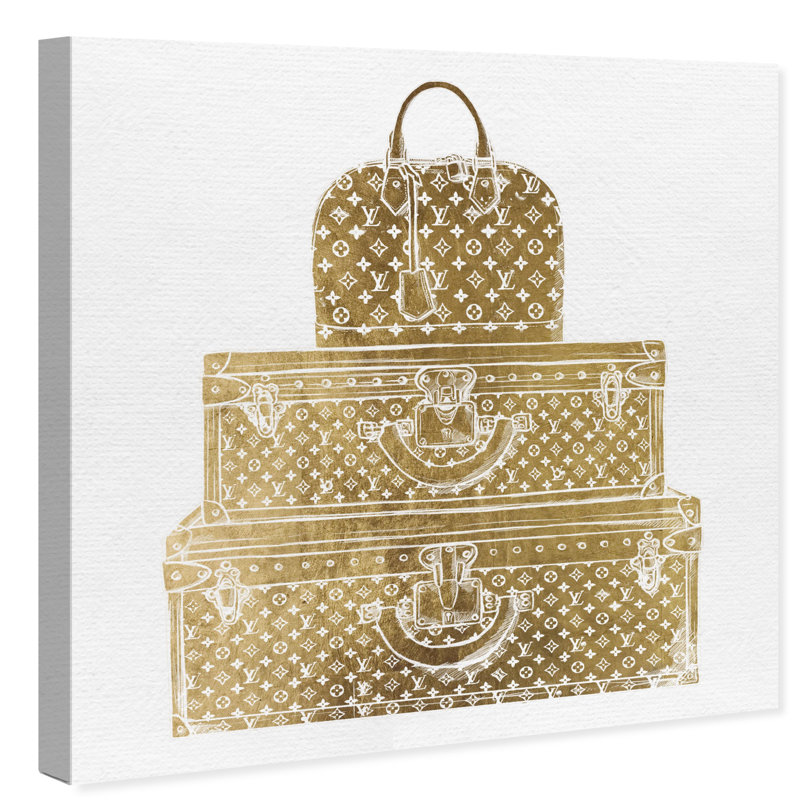 Gold and White Fashion Handbag Canvas Print, 30" x 30"