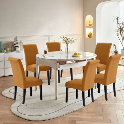 Chair Covers, Dining Chair Slipcovers, Stretch Seat Protector, Set Of 6