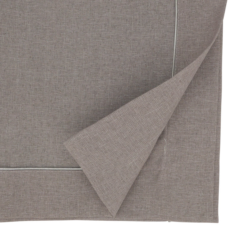 Bourget Collection Shimmering Tablecloth with Piping Detail, Silver, 70" W x 70" L
