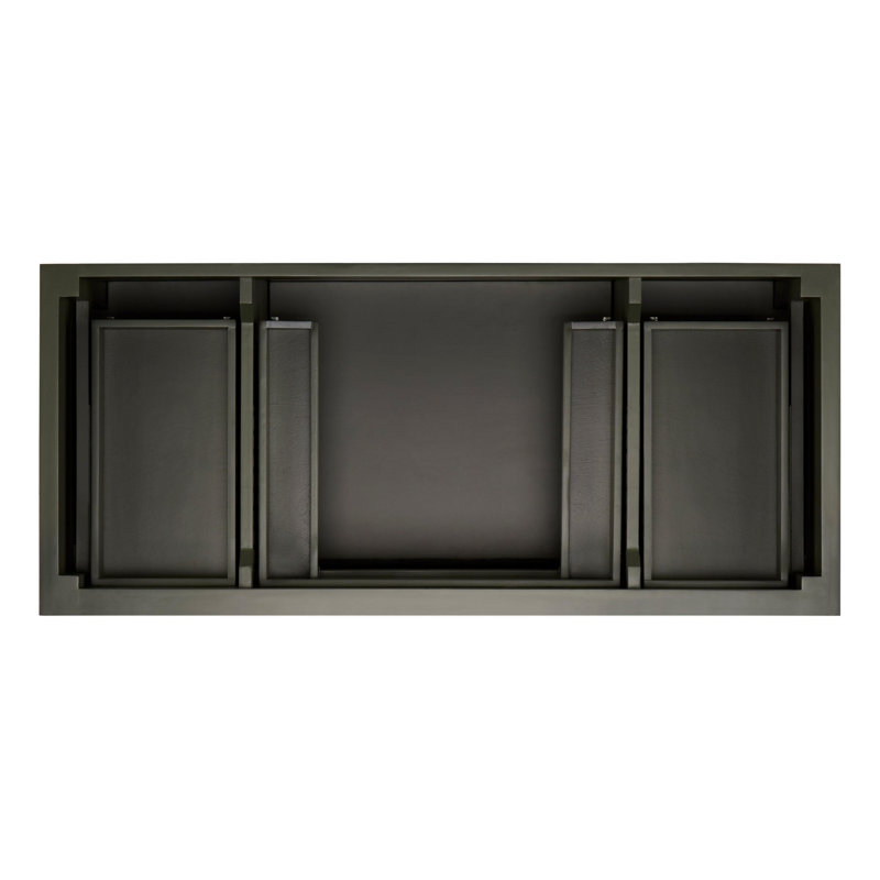 Elmdale 48" Freestanding Mahogany Single Vanity Rectangular Undermount Sink, Arctic White Quartz, Dark Olive Green