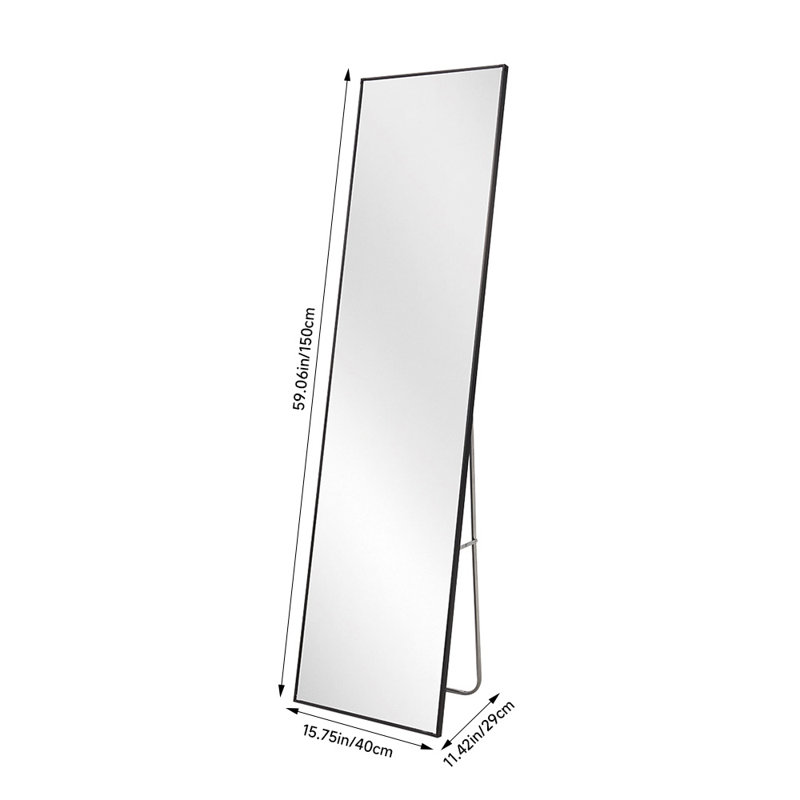 Rectangle Floor Mirror, Black