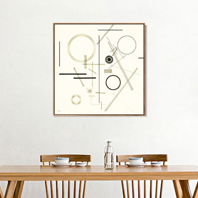 Impression giclée sur toile encadrée, sans titre (6), par Wassily Kandinsky. Décoration murale pour salon, maison ou bureau (cadre mince couleur bois, 50 x 50 cm).
