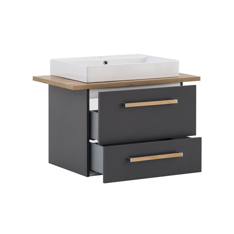 Duo 60 cm Wall-Mounted Washbasin, Anthrazit