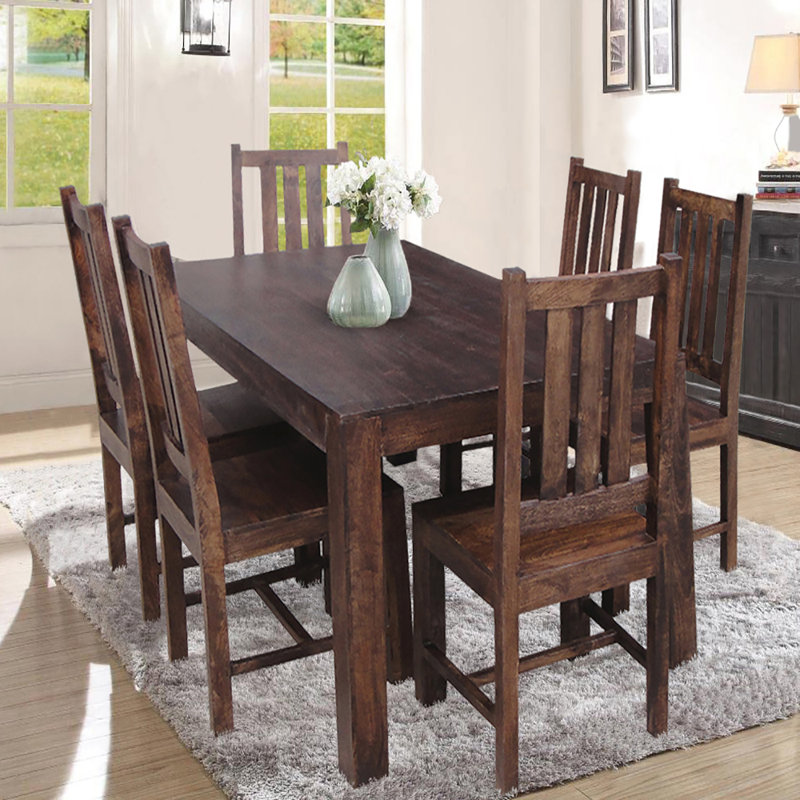 Doster 6 - Person Dining Set, Dark Brown