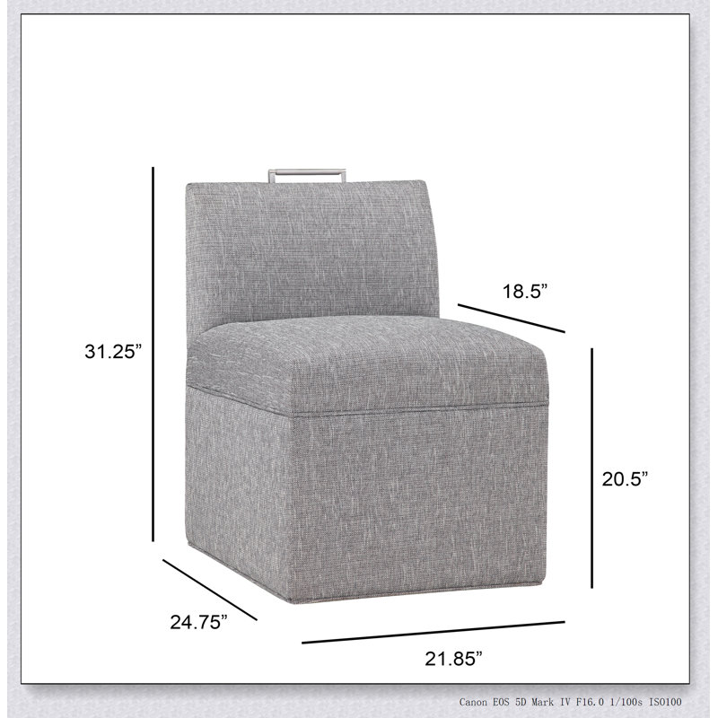 Chaise sans accoudoirs en tissu gris