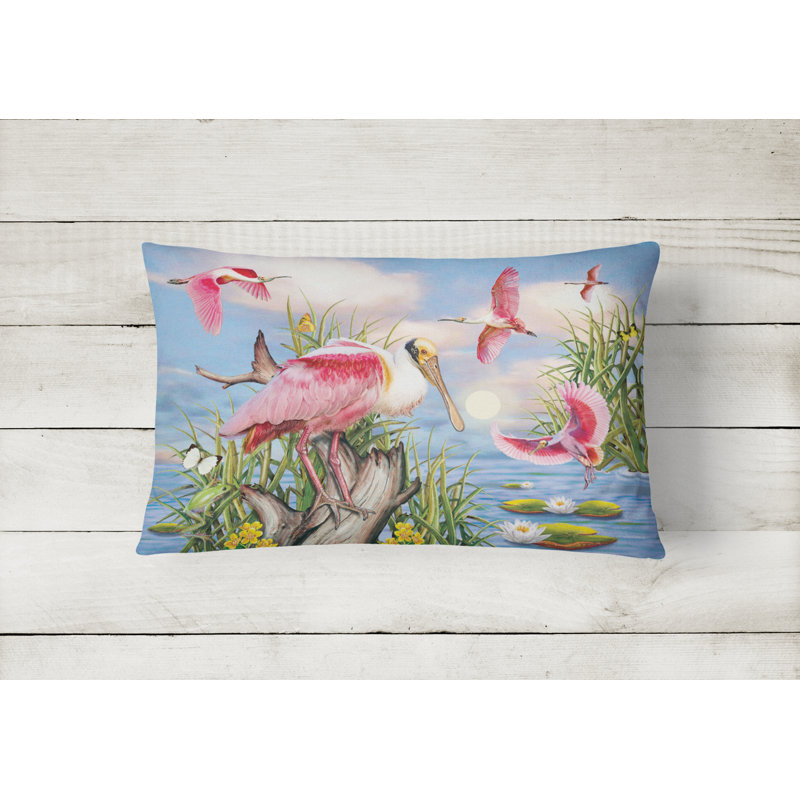 Outdoor Throw Pillow, Roseate Spoonbill