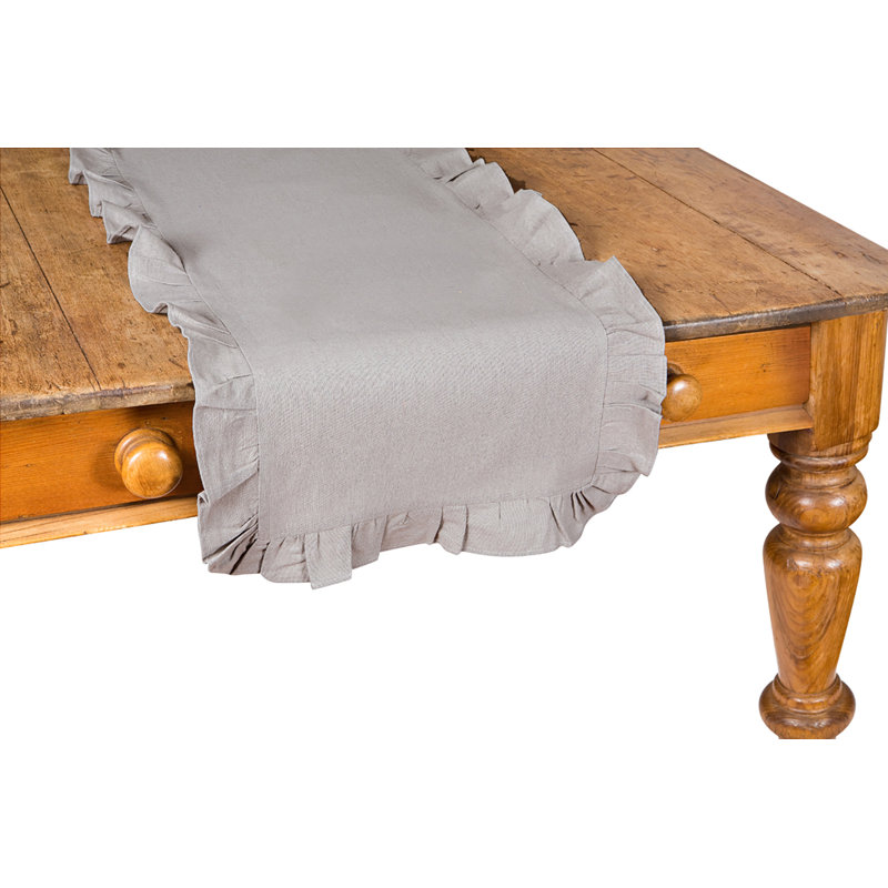 Ruffle Trim Table Runner, 16" W x 72" L