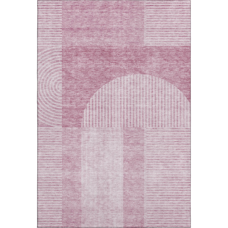Premium Machine Washable Prisco Blush Rug, Rectangle 9' x 12'