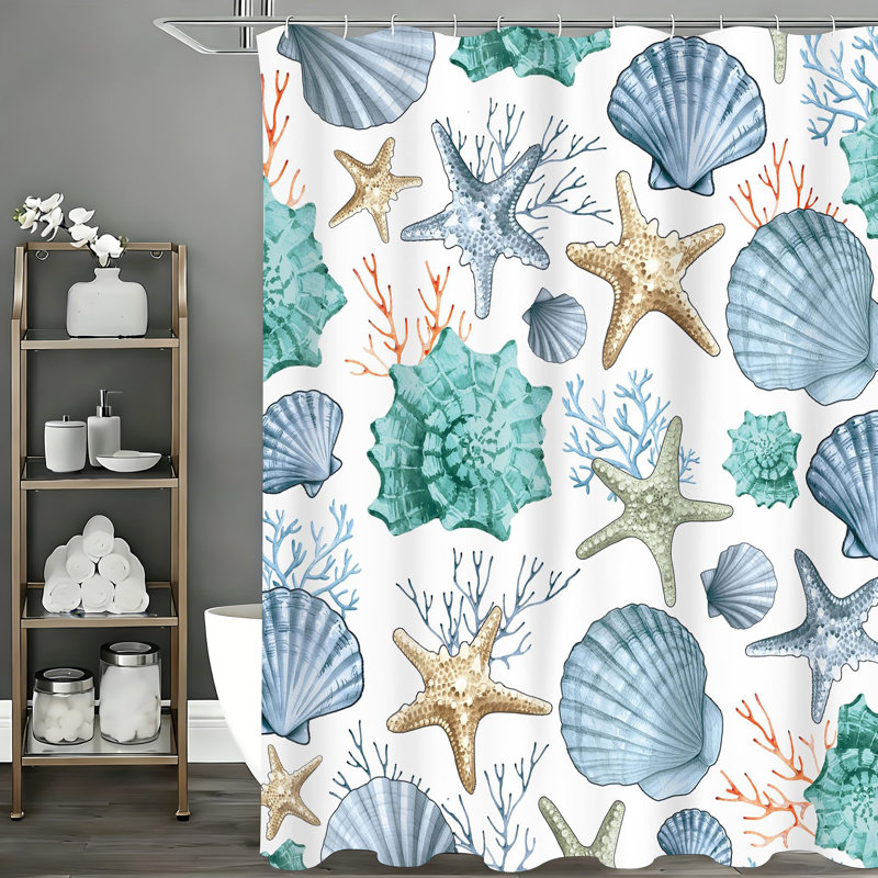 Shower Curtains with Hooks Included