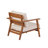 29.5 "Modern Rustic Acacia Wood Outdoor Club Chair with Water-Repellent Cushions-124192018