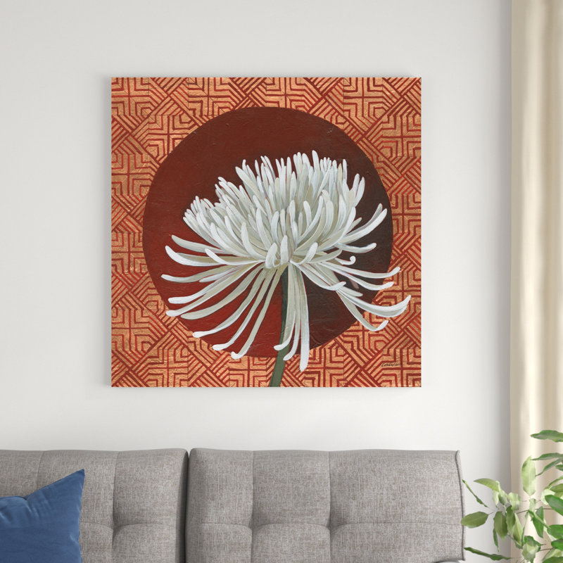 «Morning Chrysanthemum III» par Kathrine Lovell - peinture sur toile tendue, H 36 po x l 36 po