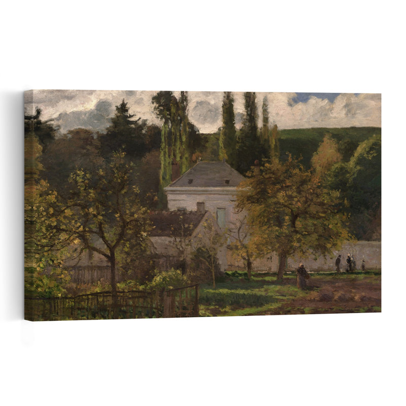 Maison dans l'Ermitage, Pontoise, 1873 - Estampe d'art mural d'architecture contemporaine abstraite impressionniste