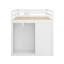 Structure de lit double pleine grandeur avec garde-robe intégrée, bureau, tablettes de rangement et tiroirs-735849709