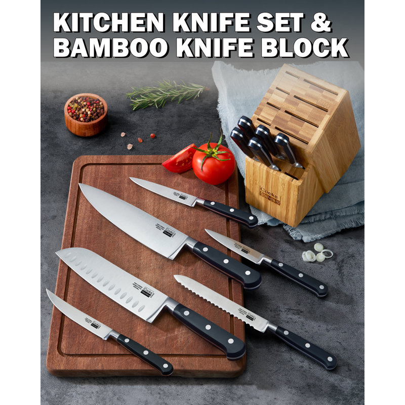 Cooks Standard High Carbon Stainless Steel Kitchen Knife Set with Block 12-Piece