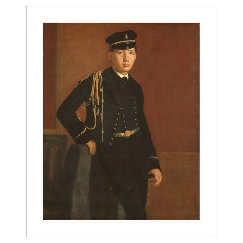 «Achille De Gas in the uniform of a cadet» par Edgar Degas, impression giclée encadrée, H 40,27 po x l 33,5 po