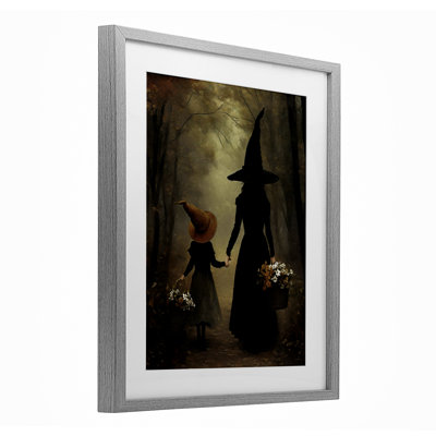 «Witch & Daughter Mystical Forest», reproduction encadrée sous verre, design par Arlington Prints