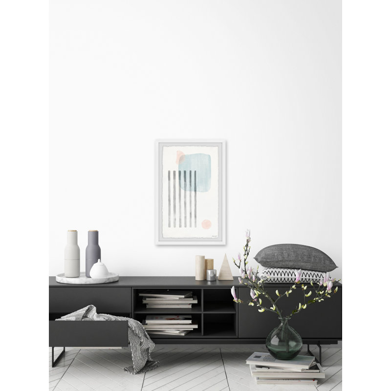 Horizontal Grey Lines - Single Picture Frame Painting, 91cm H x 61cm W x 3.81cm D