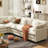 George 111.5" Modern 5 Seat Chenille L Shaped Modular Sectional Sofa-1310588863