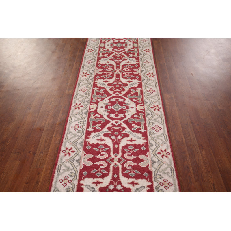 Tapis rouge rouge fait à la main Oushak 3 x 10
