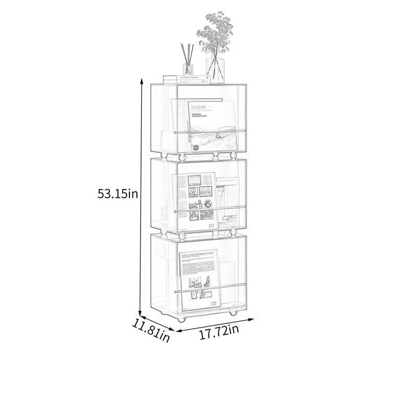 Vitrine modulaire empilable en acrylique, Green
