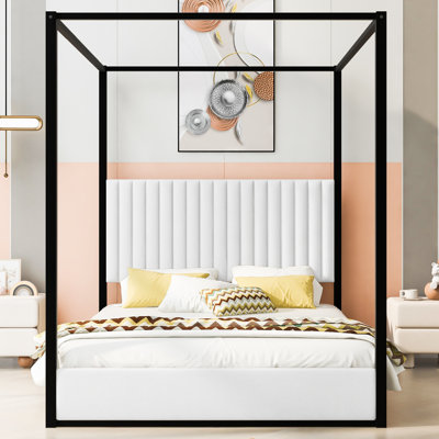 Upholstery Metal Canopy Bed