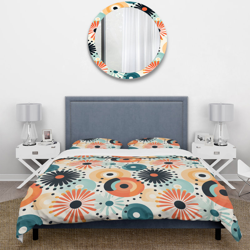 Literie à motif géométrique à pois I, Housse de couette simple + 1 taie décorative stan