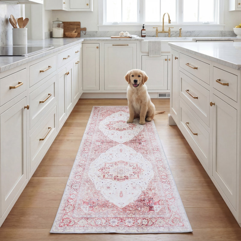 Sonia Oriental Beige/Rust Area Rug, Runner 2'6" x 8'