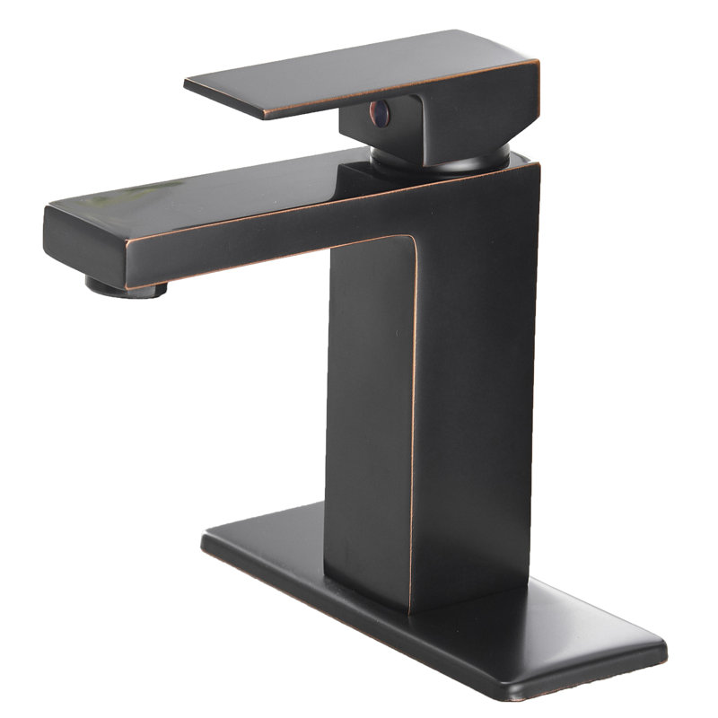 Oil Rubbed Bronze Single Handle Bathroom Faucet with Deckplate