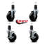 Ensemble de roulettes extensibles en caoutchouc souple à 2 roues SCC TLB 4 po x 1-5 / 8 po