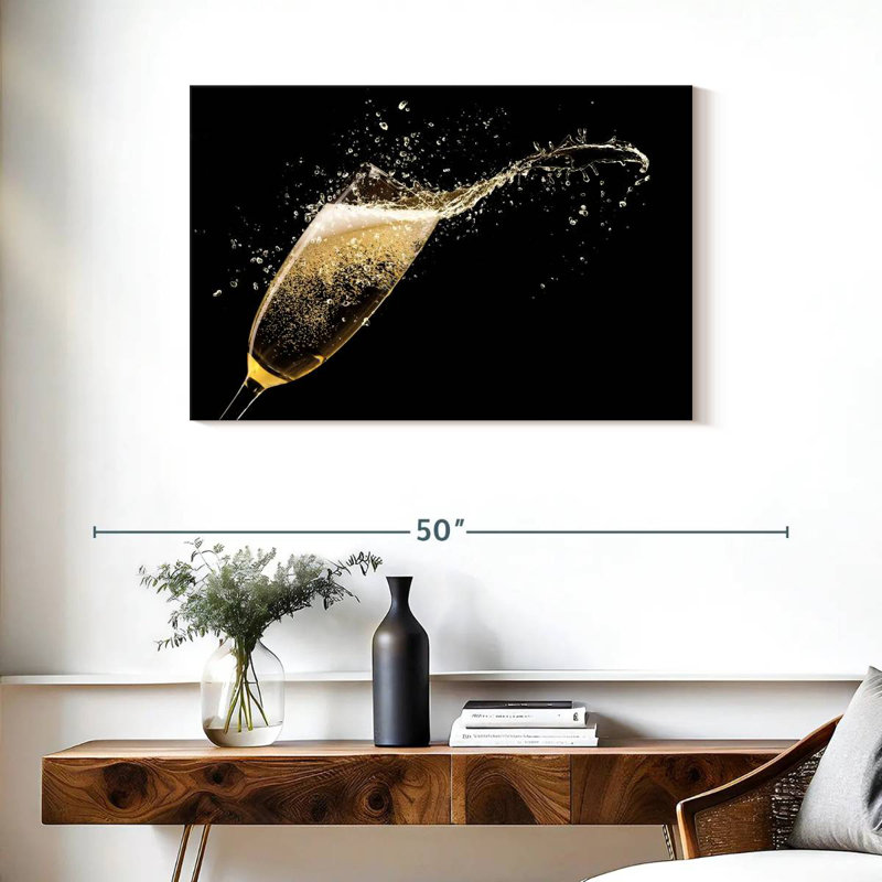 Yarlin Champagne Glass Splash, 24" H x 36" W