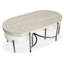 Table basse ovale avec 2 repose-pieds