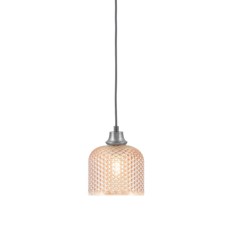 Luminaire suspendu Hufford au fini graphite avec verre texturé ambre de 6 po, Graphite