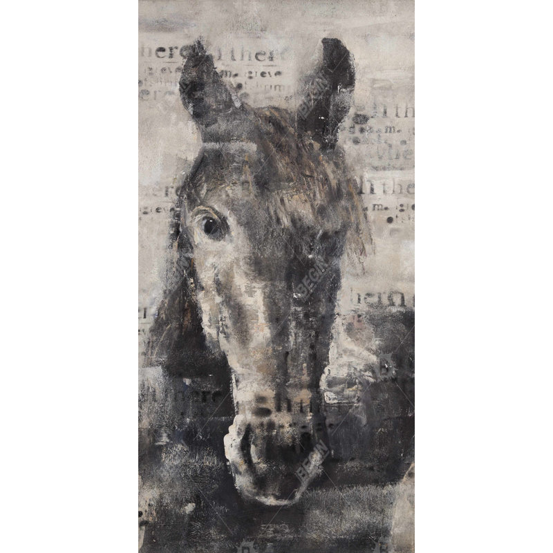 Abstract horse with typography - 15.75"x31.50" Desk mat
