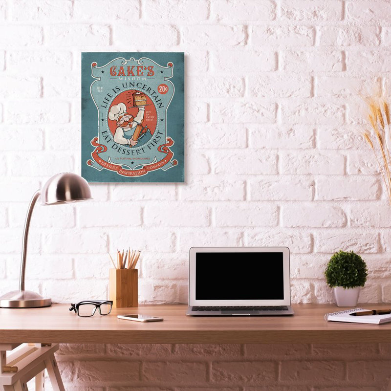 «gâteau de style rétro ", reproduction de bd rétro" par ester kay, impression sur toile, Toile tendue, H 30 po x l 24 po