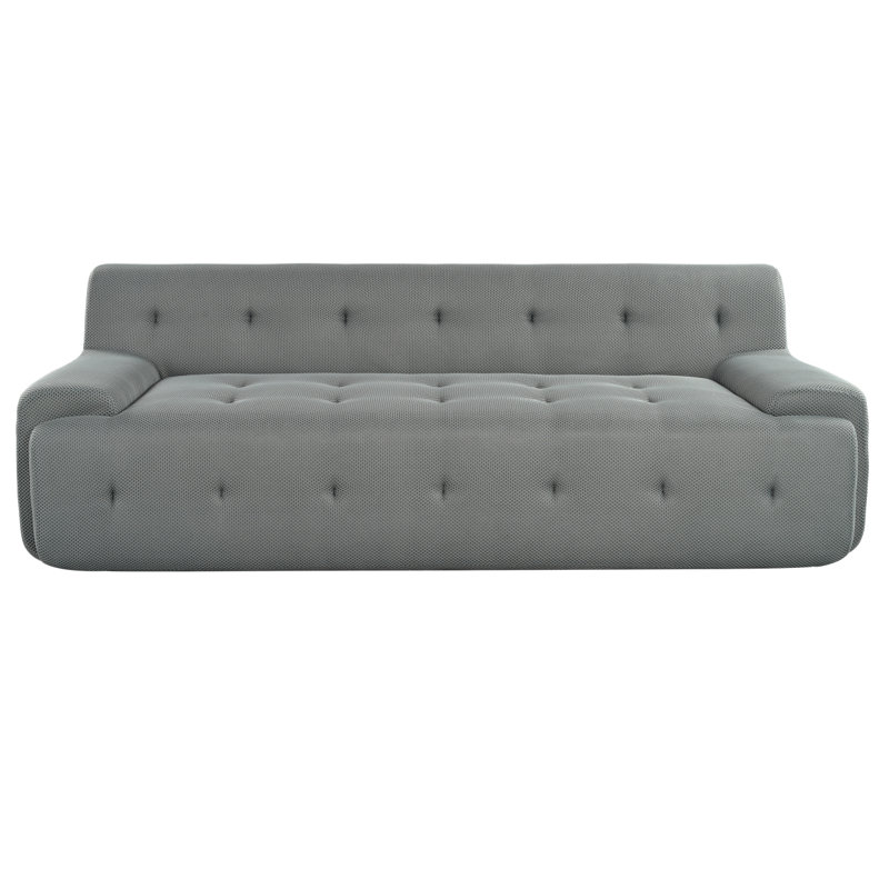 Canapé modulaire capitonné moderne, canapé-lit modulaire 3 places et appartement 86,2 po Modern Sofau, Gris