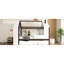 Lit plateforme simple en bois massif avec tiroirs et tablettes, blanc et chambre à coucher confortable et imaginative en bois, espace douillet organisé