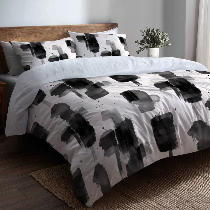 Ensemble de literie et de coussins décoratifs Abstract Modern, Housse de couette grand et 2 taies décoratives