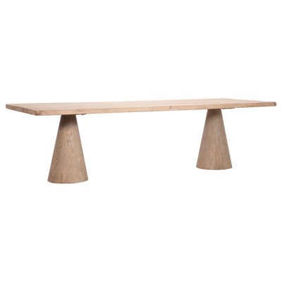 Zaya 108" Rectangular Reclaimed Pine Double Cone Shaped Trestle Base Dining Table
