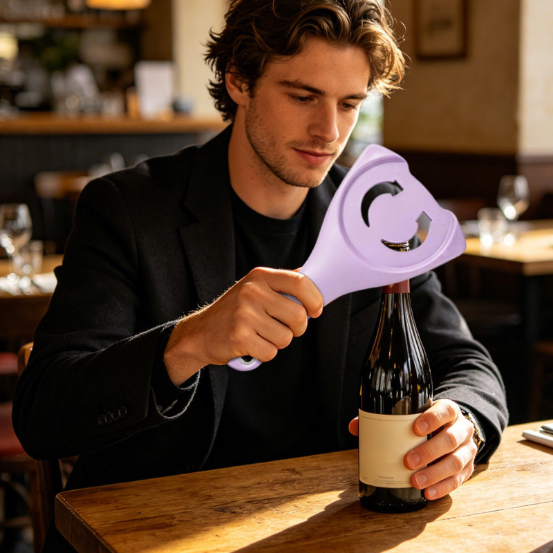 Ouvre-bouteille de bouteille d'eau multifonctionnel, Mauve