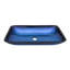 Modern Above-Counter Square Tempered Glass Bathroom Vessel Sink with Pop-Up Drain