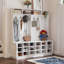 Organisateur de couloir blanc avec banc