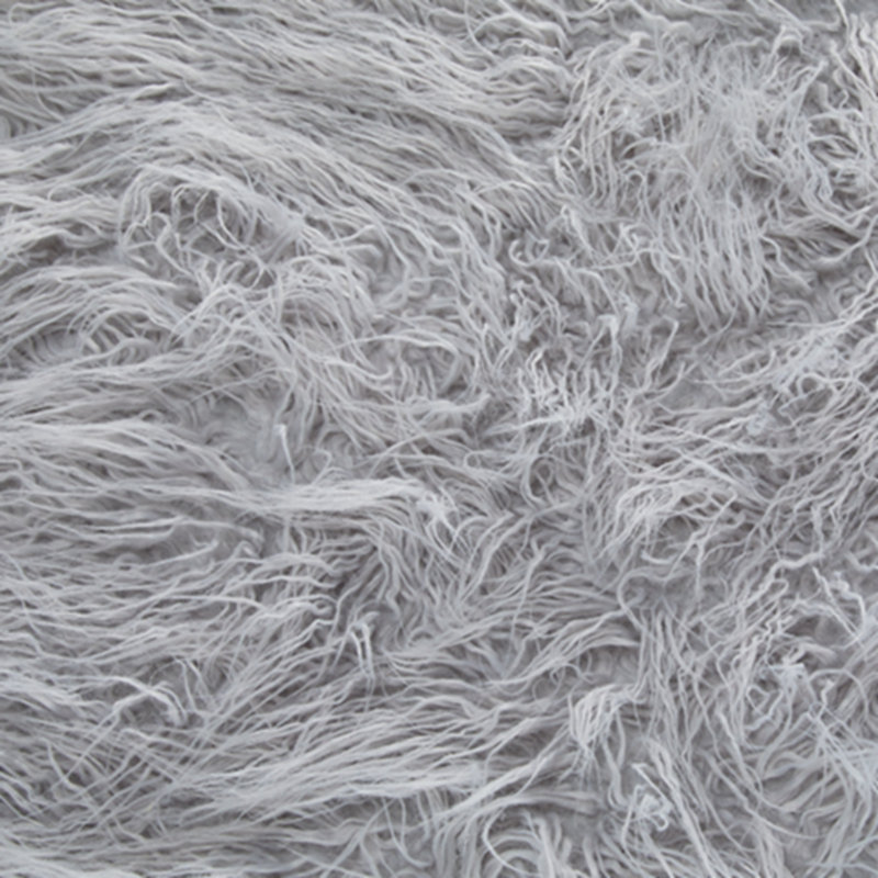 Repose-pieds standard rond 39 po Annalynn, Imitation fourrure gris clair